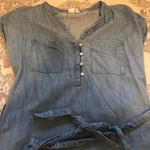 Gap Chambray MIDI dress with tie